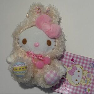 Sanrio Hello Kitty Easter Fluffy Bunny Plush Keychain